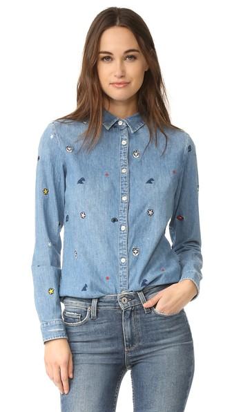 Scotch Soda Maison Scotch Embroidered Button Down Shirt