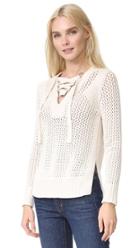 Derek Lam 10 Crosby Lace Up V Neck Sweater