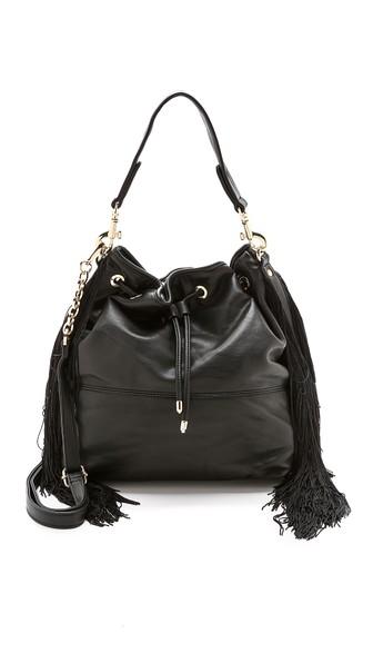 Deux Lux Maggie Fringe Bucket Bag - Black