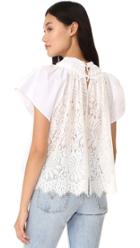 Sea Lace Back Pleated Top