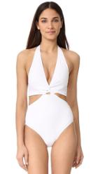 Suboo Matte White Twist Front One Piece