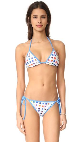 Milly Pixel Print Biarritz String Bikini Top