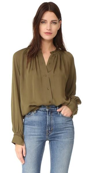 Vince Pleated Hand Stitch Blouse