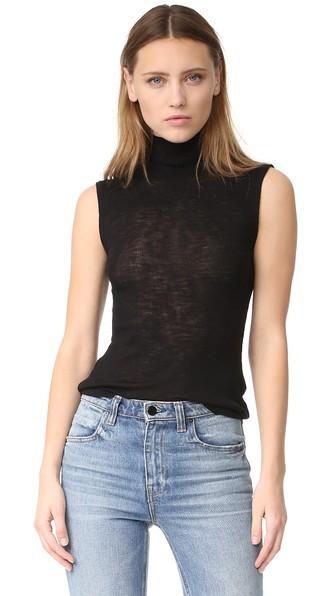 T By Alexander Wang Sheer Rib Turtleneck Tank