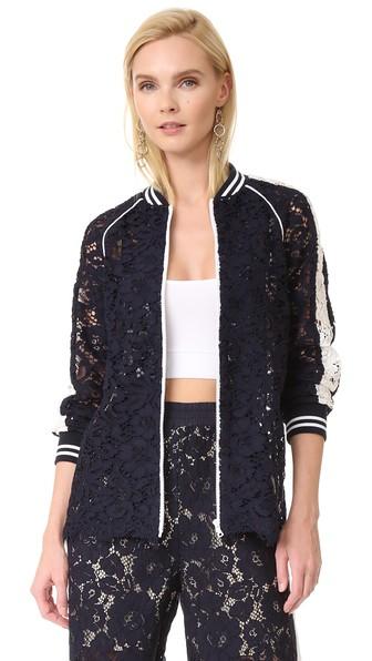 Goen J Crew Neck Lace Jacket