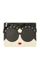 Alice Olivia Stace Face Embellished Large Zip Pouch