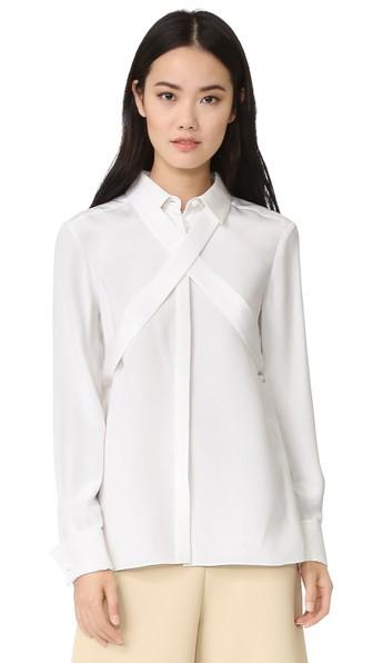 Tibi Silk Tie Blouse
