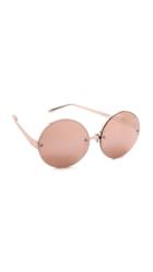 Linda Farrow Luxe Rose Gold Round Sunglasses