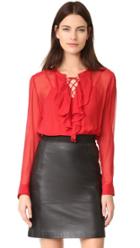The Kooples Ruffle Front Blouse