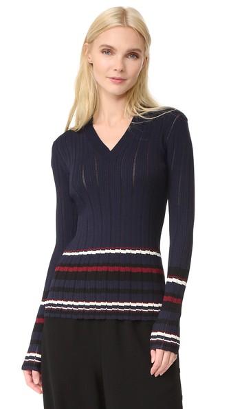 Grey Jason Wu V Neck Sweater