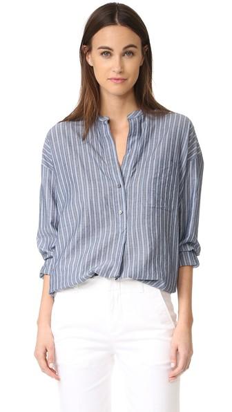 Vince Wide Stripe Pullover Shirt