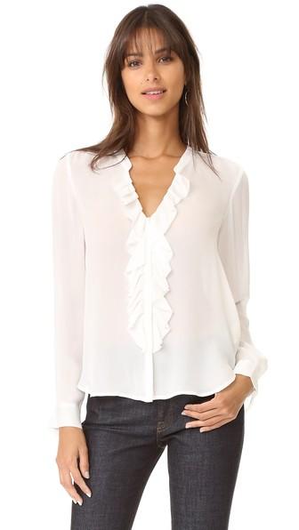 L Agence Guilietta Ruffle Blouse