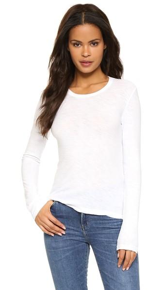 James Perse Long Sleeve Slub Crew Tee