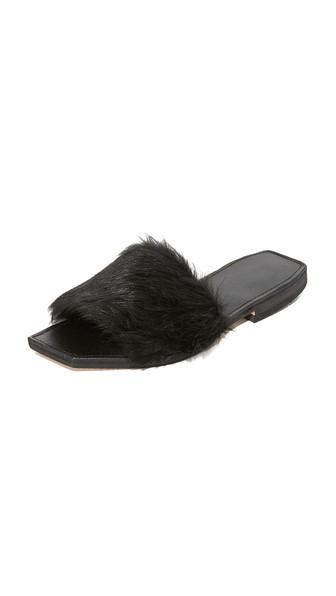 One By Parme Marin Faux Fur Slides
