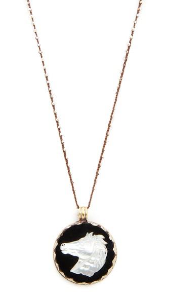 Native Gem Stallion Hand Crochet Necklace