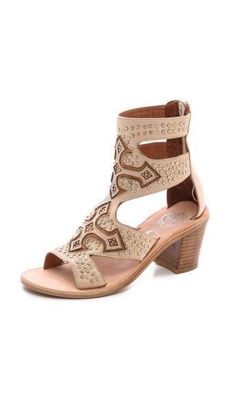 Jeffrey Campbell Cruzar Embellished Sandals - Beige Tan