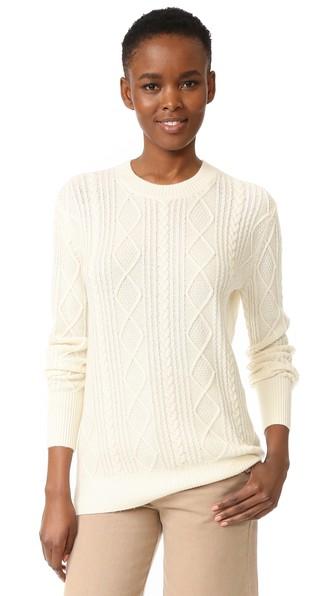Tse Cashmere Boyfriend Cable Crew Sweater