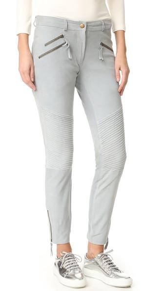 Meteo By Yves Salomon Moto Suede Pants
