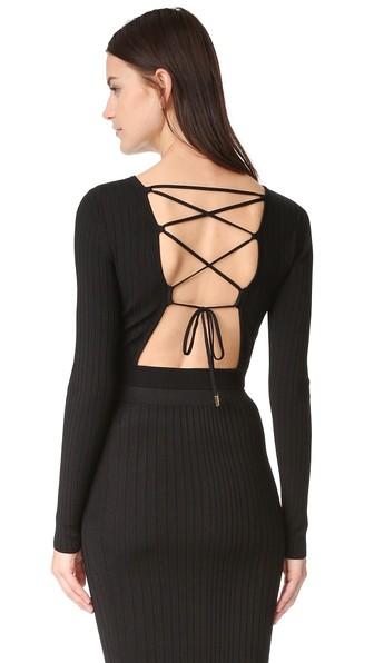 Cushnie Et Ochs Long Sleeve Crop Top