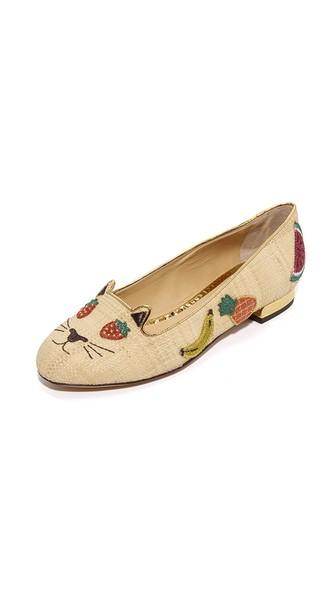 Charlotte Olympia Fruit Kitty Flats
