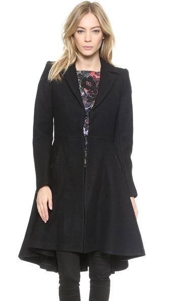 Alice + Olivia Mary Long Trench - Black
