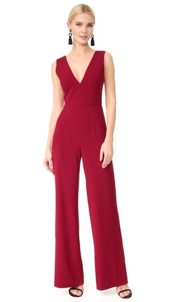 Alice Olivia Lina Double V Neck Jumpsuit
