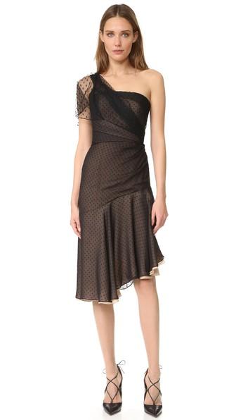 J Mendel One Shoulder Asymmetrical Dress