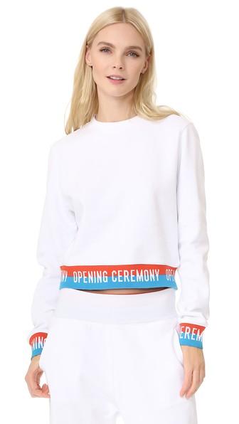 Opening Ceremony Elastic Logo Crop Sweatshirt