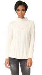525 America Mock Neck Cable Sweater