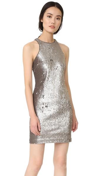 Halston Heritage Racer Back Sequined Dress