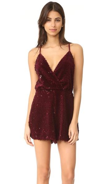 Kendall Kylie Velvet Sequin Romper
