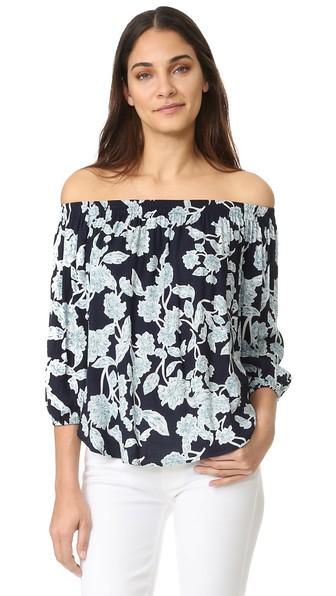 Splendid Etched Floral Off Shoulder Top