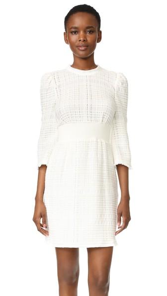 Derek Lam 10 Crosby Embroidered Dress With Puff Shoulders