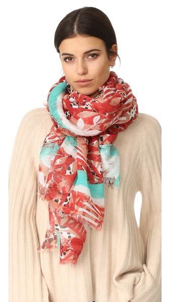 Franco Ferrari Leaves And Animal Scarf