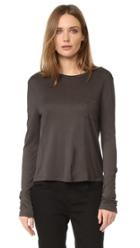 T By Alexander Wang Cropped Long Sleeve Pocket Tee