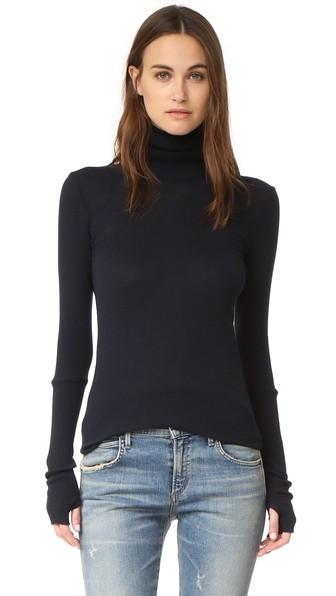 Enza Costa Cashmere Cuffed Turtleneck