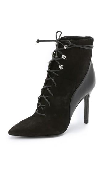 Schutz Dadinha Lace Up Booties - Black | LookMazing