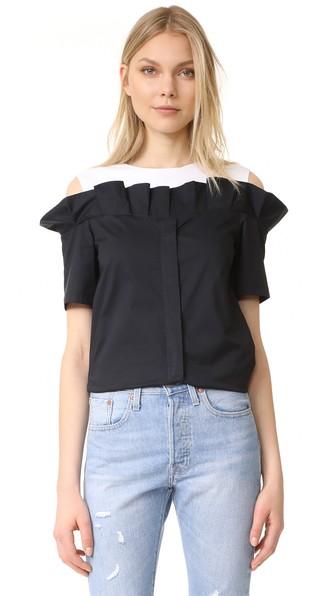 Sjyp Frill Cut Button Top