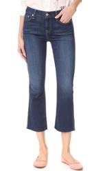 7 For All Mankind Cropped Boot Cut Jeans With Raw Hem