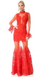 Jonathan Simkhai Linear Dome Lace Trumpet Gown