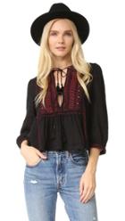 Free People The Wild Life Embroidered Top