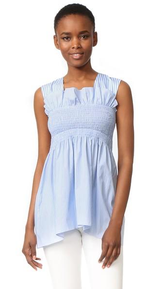 Victoria Victoria Beckham Smocked Sleeveless Top