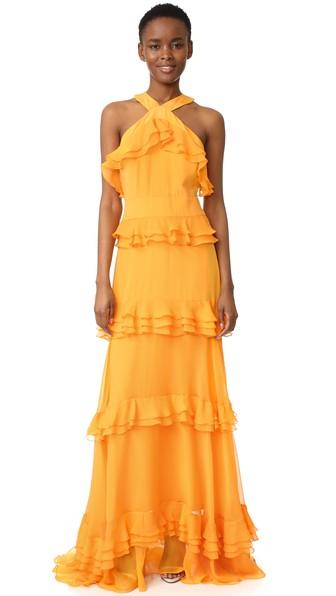 Prabal Gurung Tiered Ruffle Gown