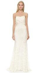 Theia Sweetheart Strapless Lace Gown