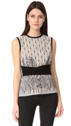 Yigal Azrouel Sleeveless Embroidered Top