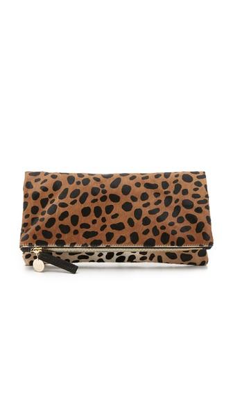 Clare V Supreme Haircalf Fold Over Clutch