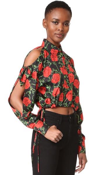 Alexander Wang Open Shoulder Crop Shirt