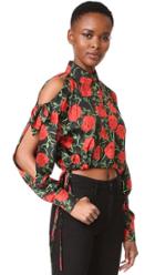Alexander Wang Open Shoulder Crop Shirt