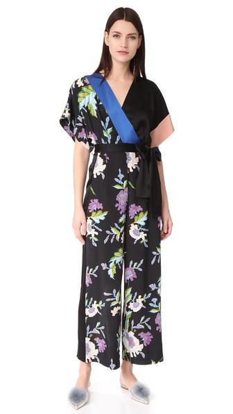 Diane Von Furstenberg S S Faux Wrap Jumpsuit
