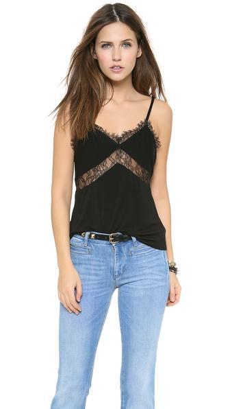 Chalk Riding Lace Cami - Black